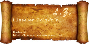 Lissauer Zoltán névjegykártya
